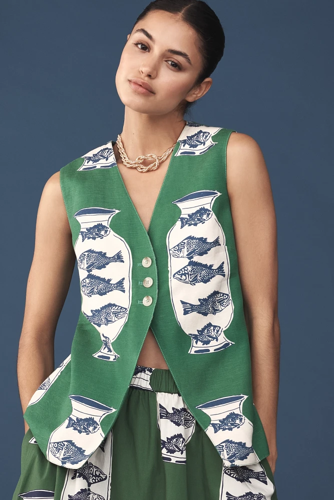 Hunter Bell Lachlyn Linen Blend Vest