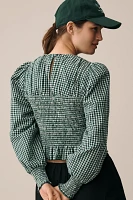 Hunter Bell Eubanks Puff-Sleeve Smocked Top