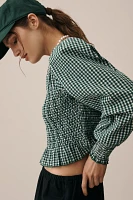 Hunter Bell Eubanks Puff-Sleeve Smocked Top