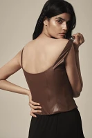 NIA Monique Faux-Leather Top