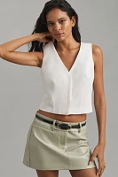 Flat White Sleeveless Tailored Blouse