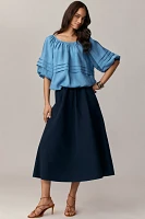 Maeve Short-Sleeve Bubble Tiered Top