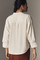 By Anthropologie Flowy Oversized Buttondown Blouse