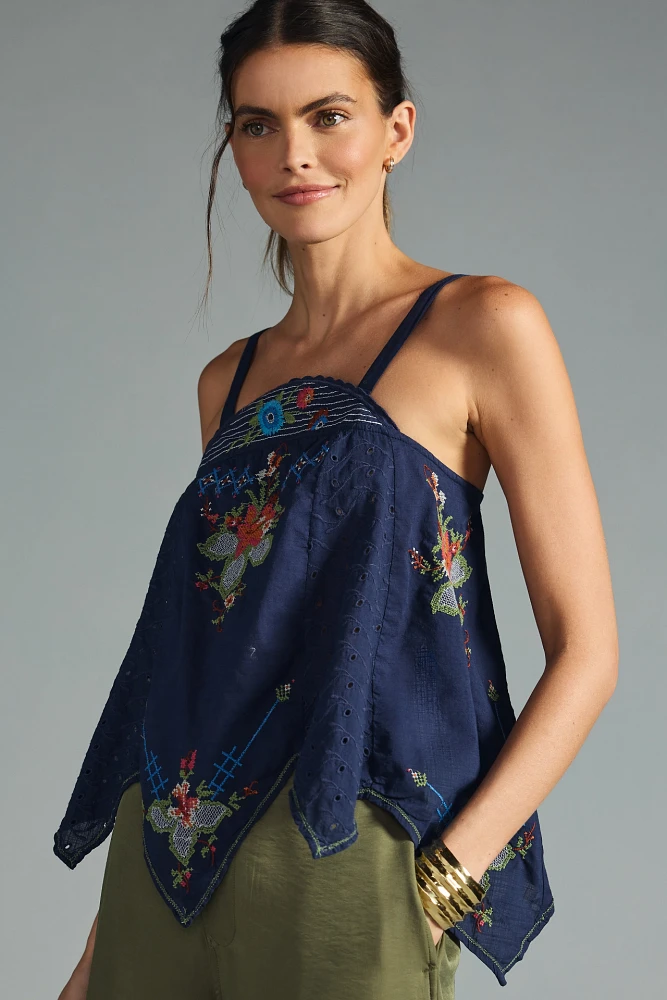 By Anthropologie Embroidered Halter Top