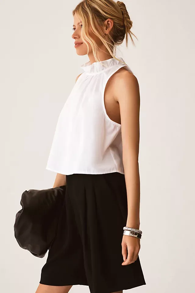 Maeve Poplin Ruffle-Neck Halter Tank  Anthropologie Japan - Women's  Clothing, Accessories & Home