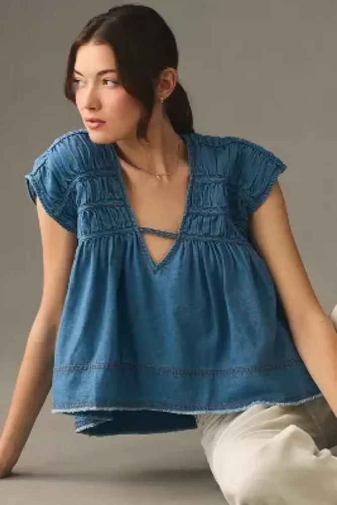 Hollister Ruched Babydoll Top