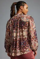 By Anthropologie Sheer Printed Blouse