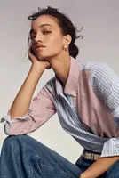 Maeve Two-Tone Wrap Shirt