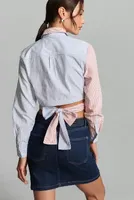 Maeve Two-Tone Wrap Shirt