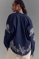 The Tavi Buttondown Blouse by Pilcro: Embroidered Edition