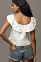 Pilcro Reworked Ruffle Collar Top