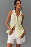 By Anthropologie Button-Front Halter Swing Blouse