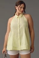 By Anthropologie Button-Front Halter Swing Blouse