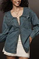 Pilcro Frill-Collar Denim Buttondown Shirt