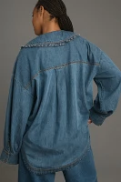 Pilcro Frill-Collar Denim Buttondown Shirt