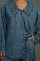 Pilcro Frill-Collar Denim Buttondown Shirt