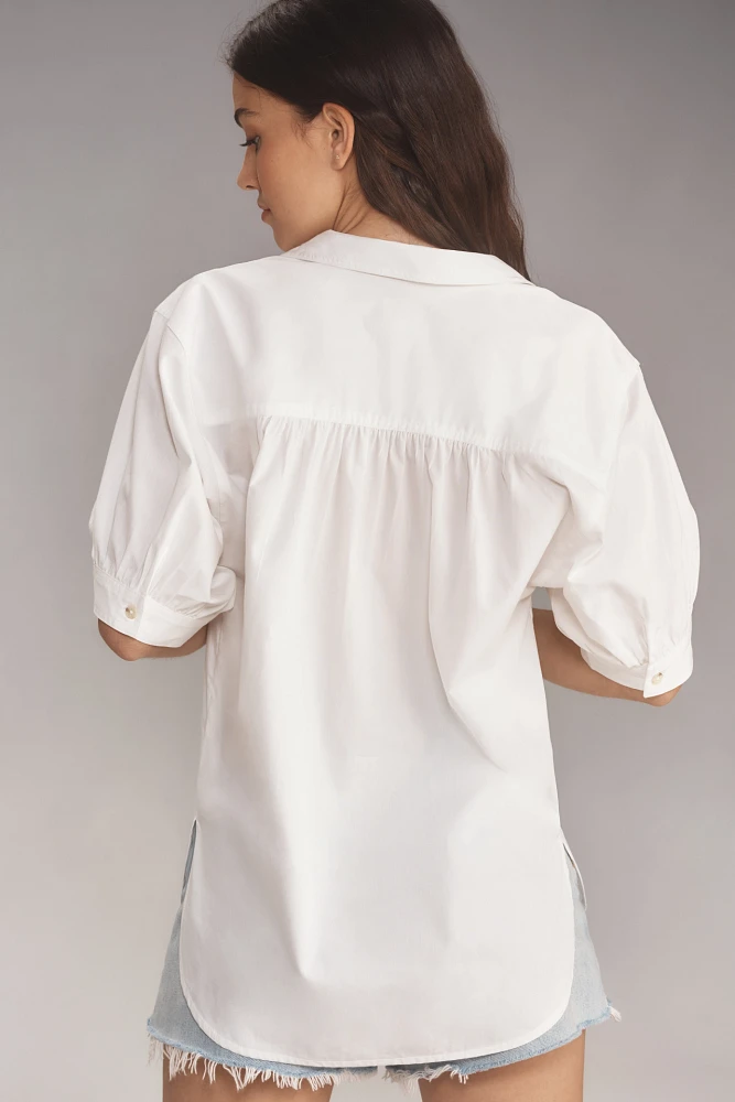 Pilcro Relaxed-Collar Blouse