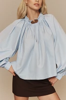 Maeve Pleated Trapeze Blouse