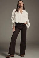 By Anthropologie Ruched-Sleeve Popover Blouse