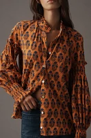 Hope for Flowers by Tracy Reese Shirred Buttondown Blouse