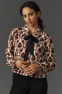 Plenty by Tracy Reese Collared Bow-Neck Blouse