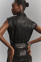 Ronny Kobo Carlyle Faux-Leather Bodysuit