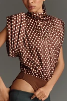 Ronny Kobo Silk-Blend Nova Dot Bodysuit