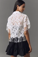 Walter Baker Ollie Short-Sleeve Lace Fringe Top