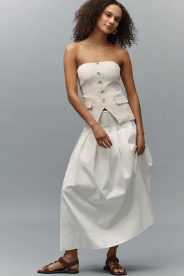 Walter Baker Bianca Linen Blend Strapless Top