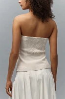 Walter Baker Bianca Linen Blend Strapless Top