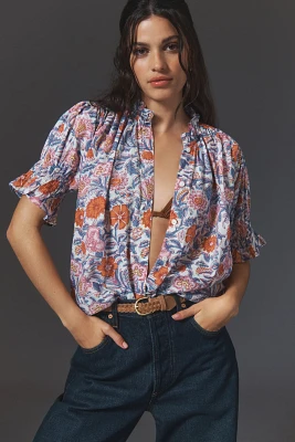 Mille Marnie Short-Sleeve Buttondown Shirt