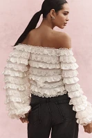 Mille Nelle Tiered Lace Bow-Detail Top