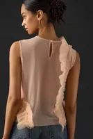 By Anthropologie Tulle Ruffle Tank