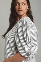 Maeve Puff-Sleeve Boatneck Top