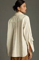 By Anthropologie Oversized Cuffed Buttondown Shirt