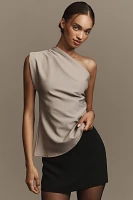 By Anthropologie Asymmetrical Draped Shell Top