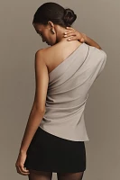 By Anthropologie Asymmetrical Draped Shell Top