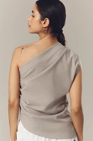 By Anthropologie One-Shoulder Hardware Draped Top