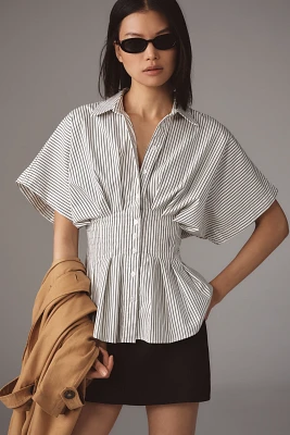 The Tobie Pleated Blouse by Exquise: Short-Sleeve Edition