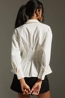 The Tobie Pleated Blouse by Exquise: Long-Sleeve Edition