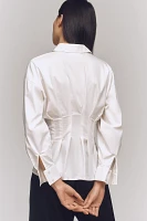 The Tobie Pleated Blouse by Exquise: Long-Sleeve Star Edition