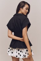 The Tobie Pleated Blouse by Exquise: Double-Buckle Edition