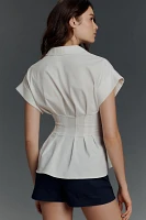 The Tobie Pleated Blouse by Exquise: Double-Buckle Edition