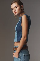 Pilcro Sleeveless Two-Tone Denim Tank Top