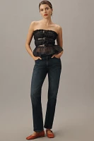 Cynthia Rowley Strapless Buckle Up Silk Organza Top