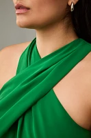 Eloquii Plus Twist-Front Halter Peplum Top