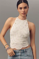Ollari Beaded Halter Top