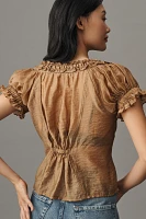 Pilcro Short-Sleeve Sheer Silky Blouse