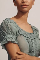 Pilcro Short-Sleeve Sheer Silky Blouse
