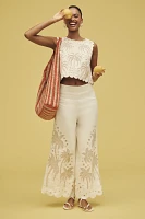 Farm Rio x Anthropologie Eyelet Open-Back Cropped Tank